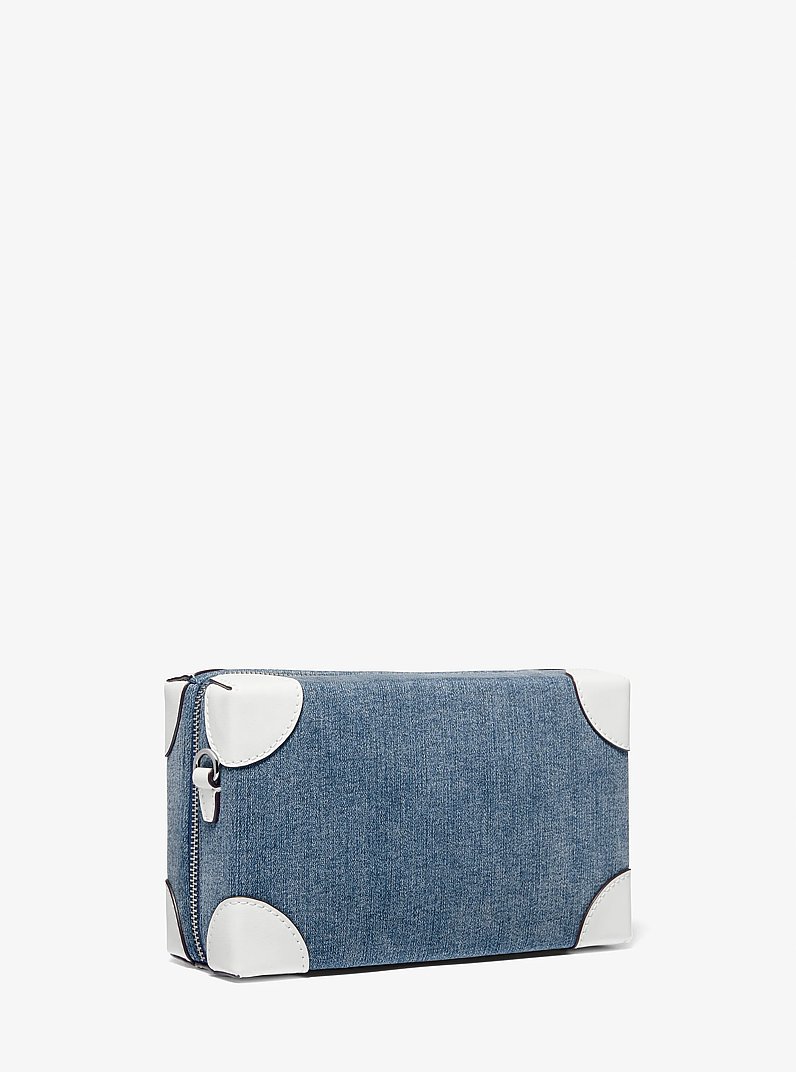 Jeanie Small Embellished Denim Crossbody Bag in DENIM | Michael Kors