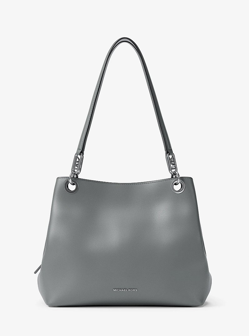 Kensington Large Pebbled Leather Tote Bag in STORM | Michael Kors