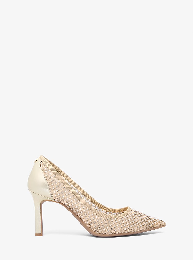 Willa Embellished Mesh Pump in PALE GOLD | Michael Kors
