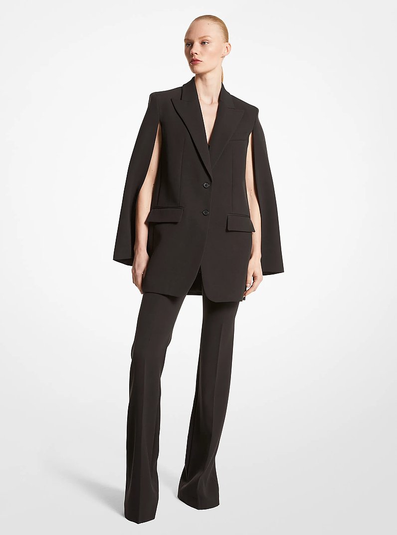 Chaqueta tipo capa de gabardina de lana in CHOCOLATE | Michael Kors