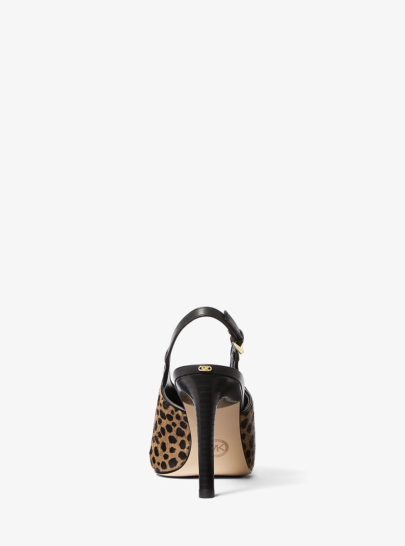 Kasia Cheetah Print Calf Hair Slingback Pump in HUSK MULTI | Michael Kors