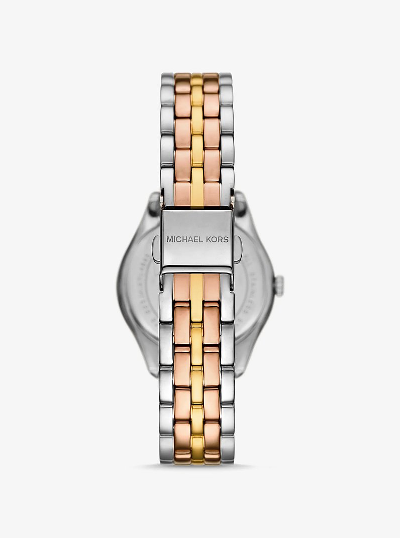 Mini Harlowe Pav&eacute; Tri-Tone Watch in TRI TONE | Michael Kors