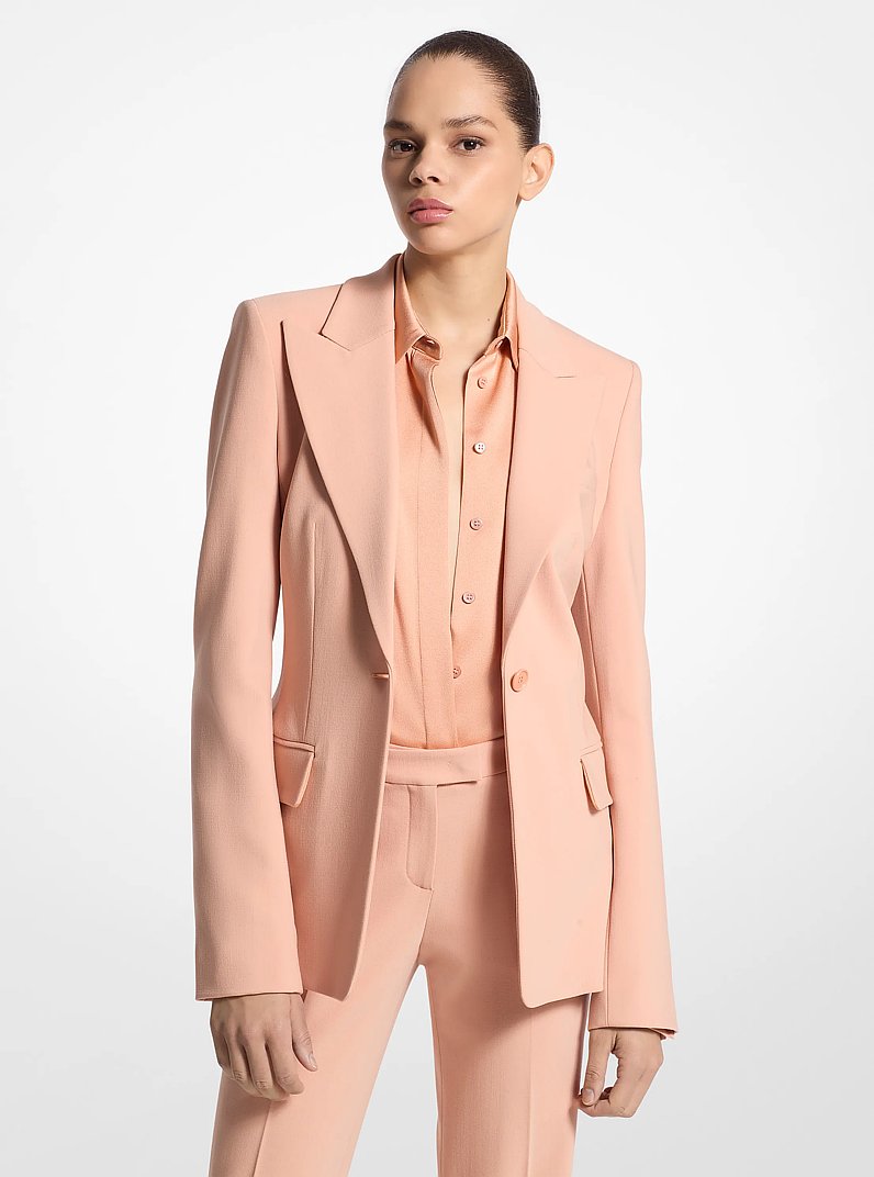 Blazer Georgina de crep&eacute; granulado el&aacute;stico in MELOCOT&Oacute;N | Michael Kors