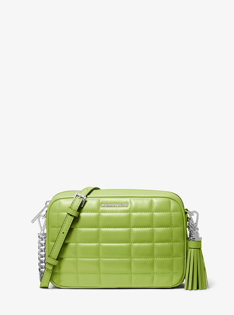 Jet Set Medium Quilted Leather Crossbody Bag in PEAR | Michael Kors