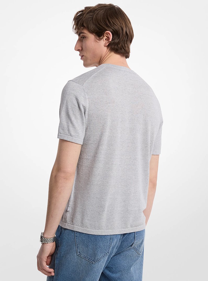 Linen and Cotton T-Shirt in HEATHER GREY | Michael Kors
