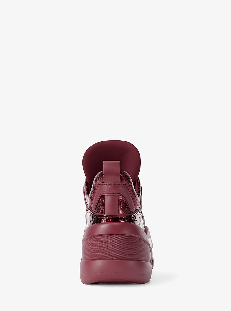 Olympia Mixed-Media Trainer in CHERRY | Michael Kors