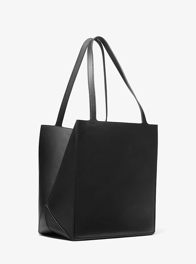 Jordi Large Leather Tote Bag in BLACK | Michael Kors
