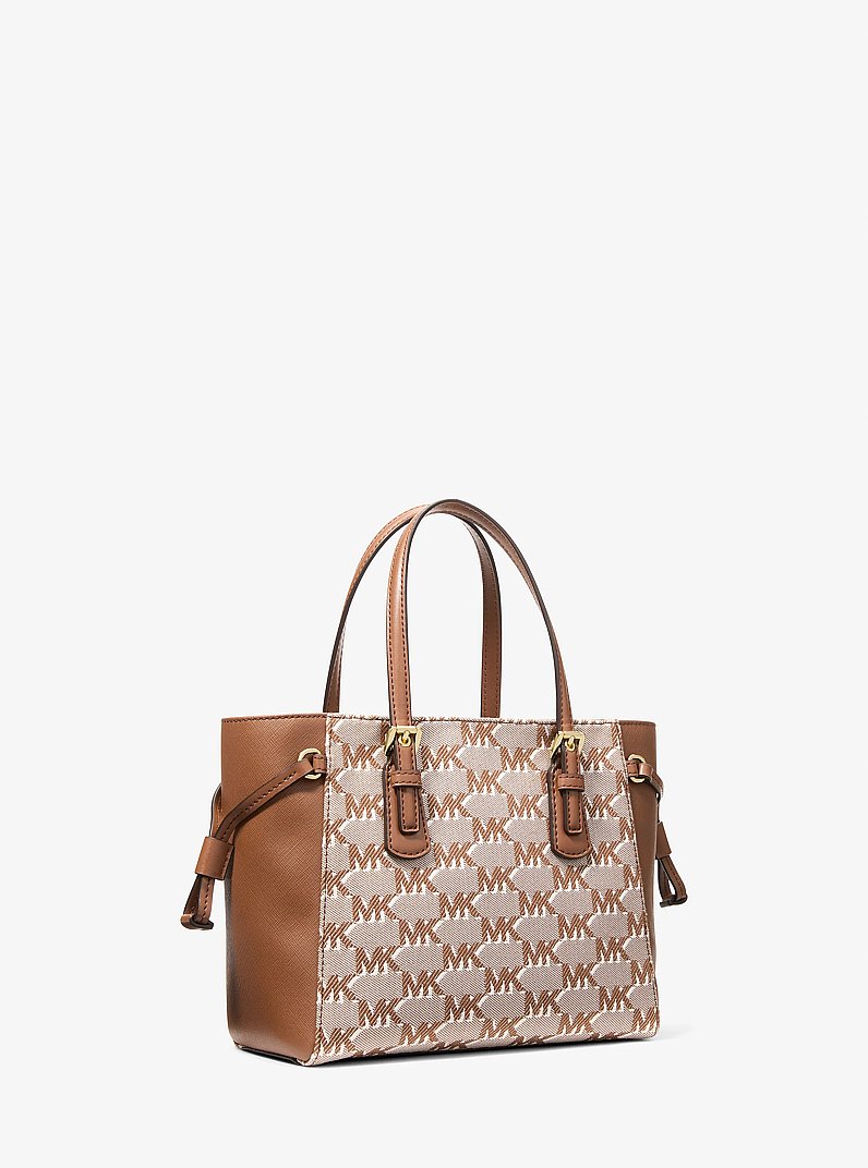 Voyager Extra-Small Logo Jacquard Convertible Crossbody Bag in LUGGAGE | Michael Kors
