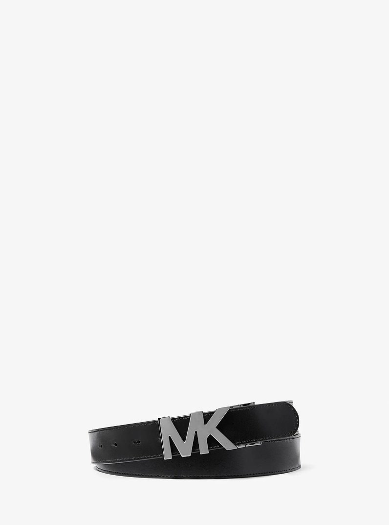Reversible Logo Buckle Belt in HUSK | Michael Kors