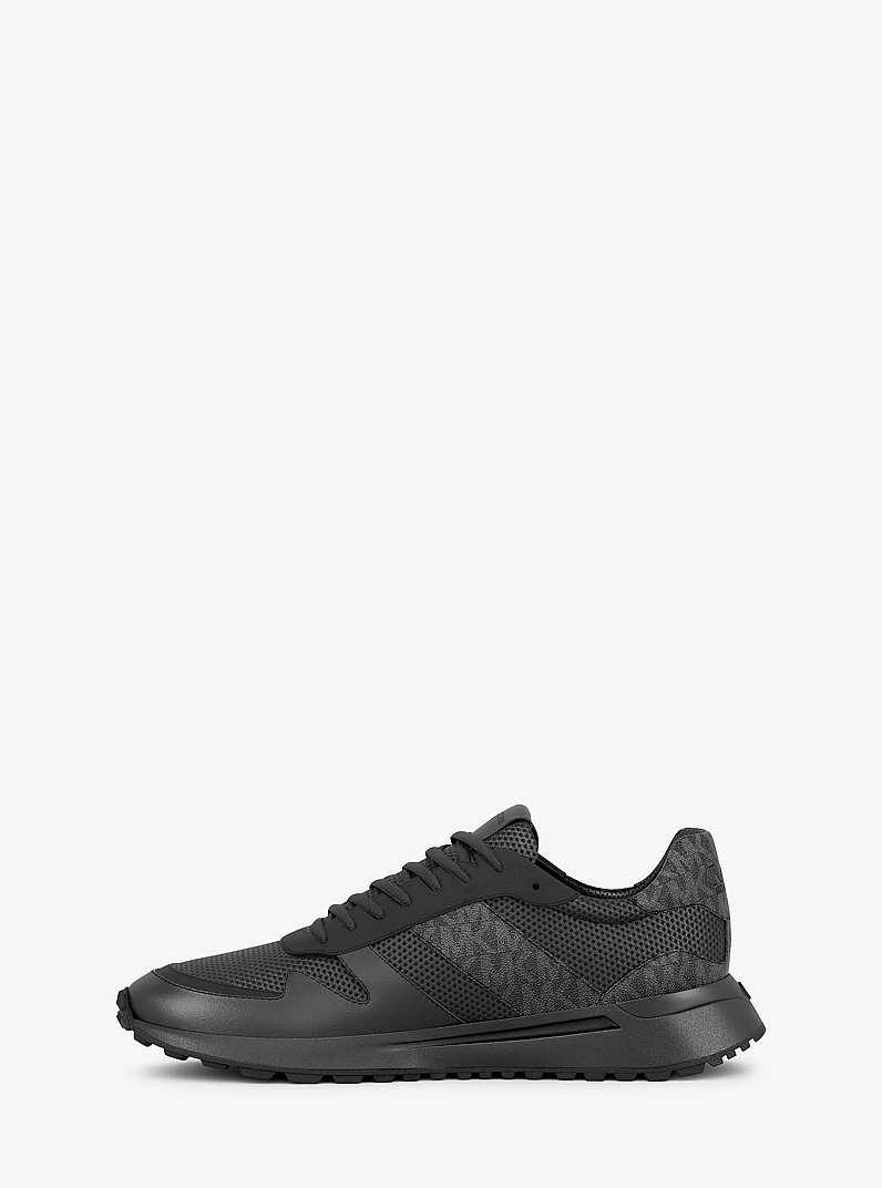 Dax Mixed-Media Trainer in BLACK | Michael Kors
