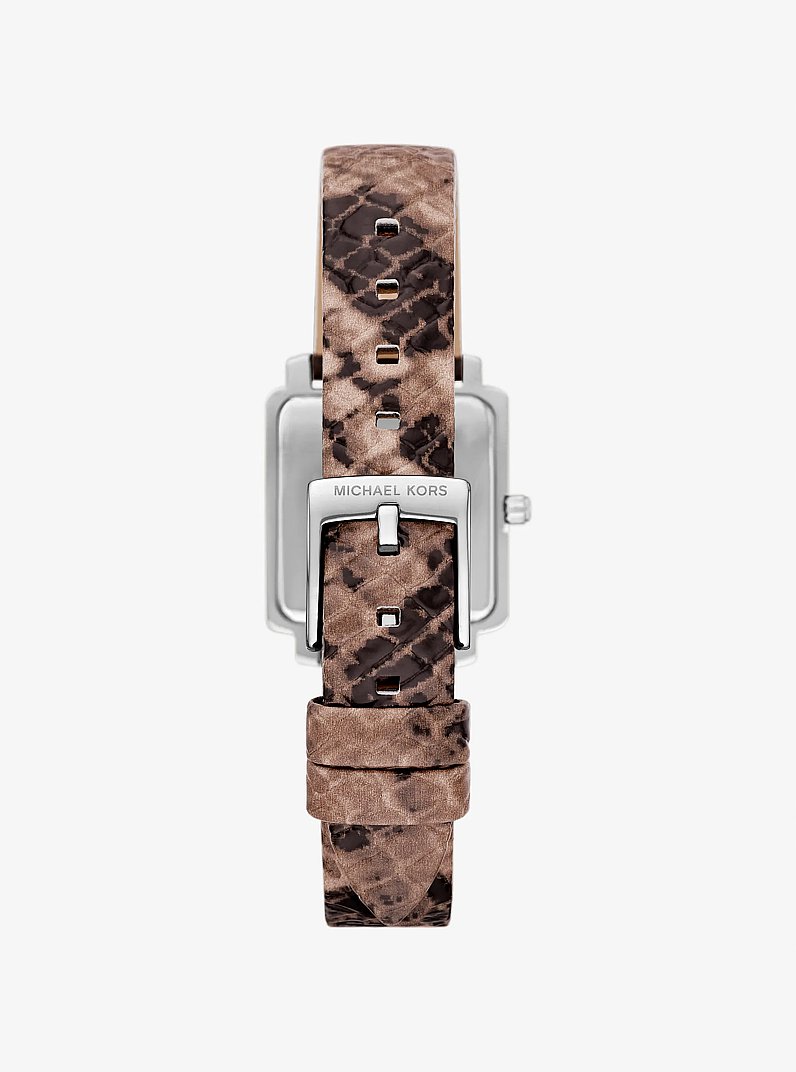 Mini Gwynn Snake Embossed Leather Watch in DRIFTWOOD | Michael Kors