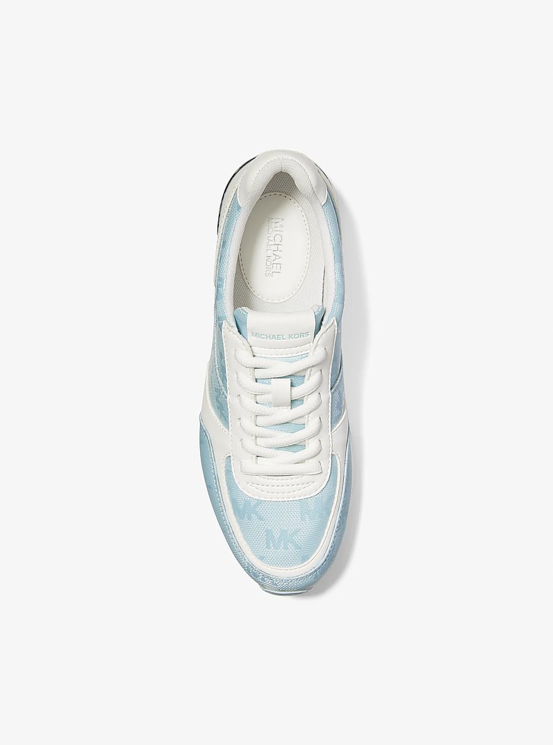 Andi Woven Logo Nylon Trainer in VISTA BLUE | Michael Kors