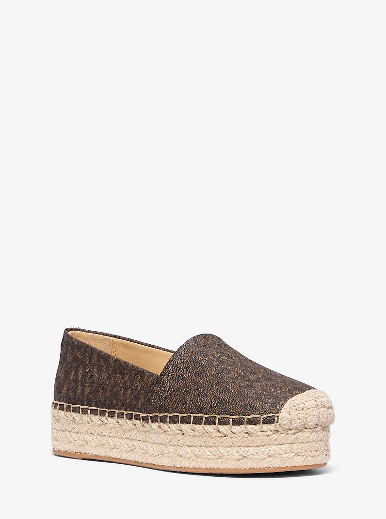 Lynn Signature Logo Platform Espadrille in BROWN | Michael Kors