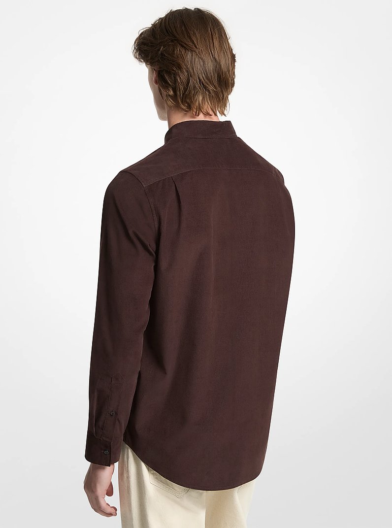 Chemise en velours c&ocirc;tel&eacute; de coton in CHOCOLAT | Michael Kors
