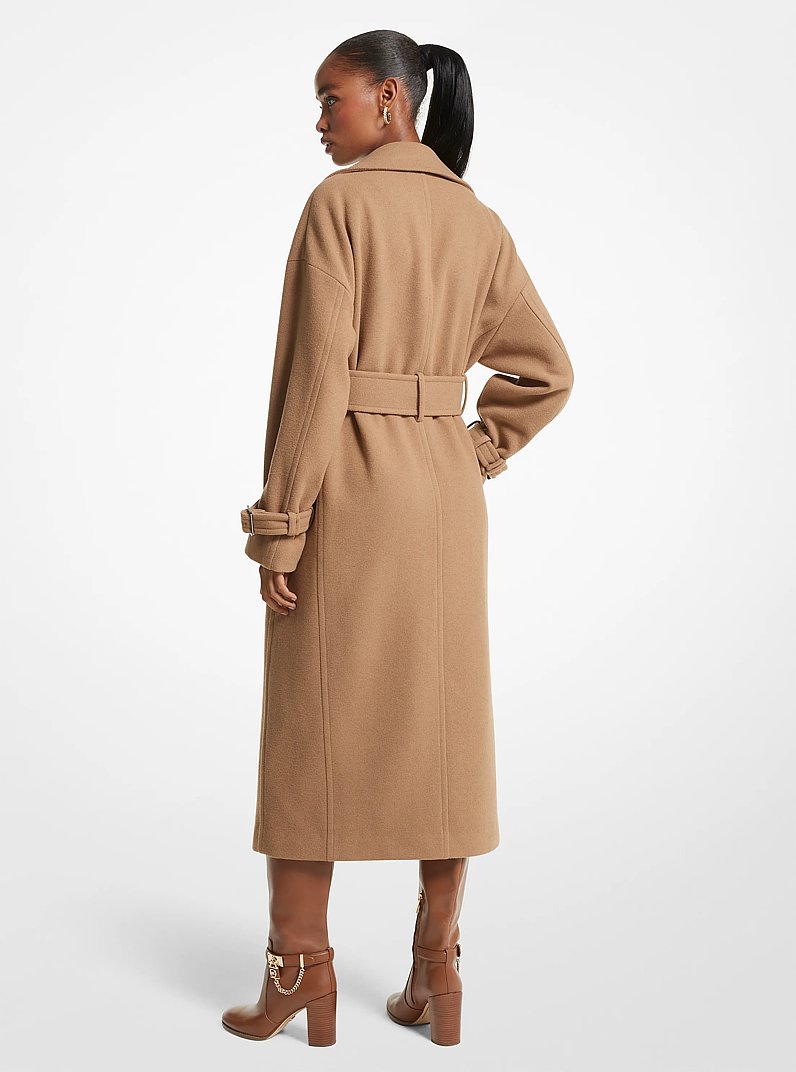 Trenchcoat aus Wollmischgewebe in DUNKLES KAMELBRAUN | Michael Kors