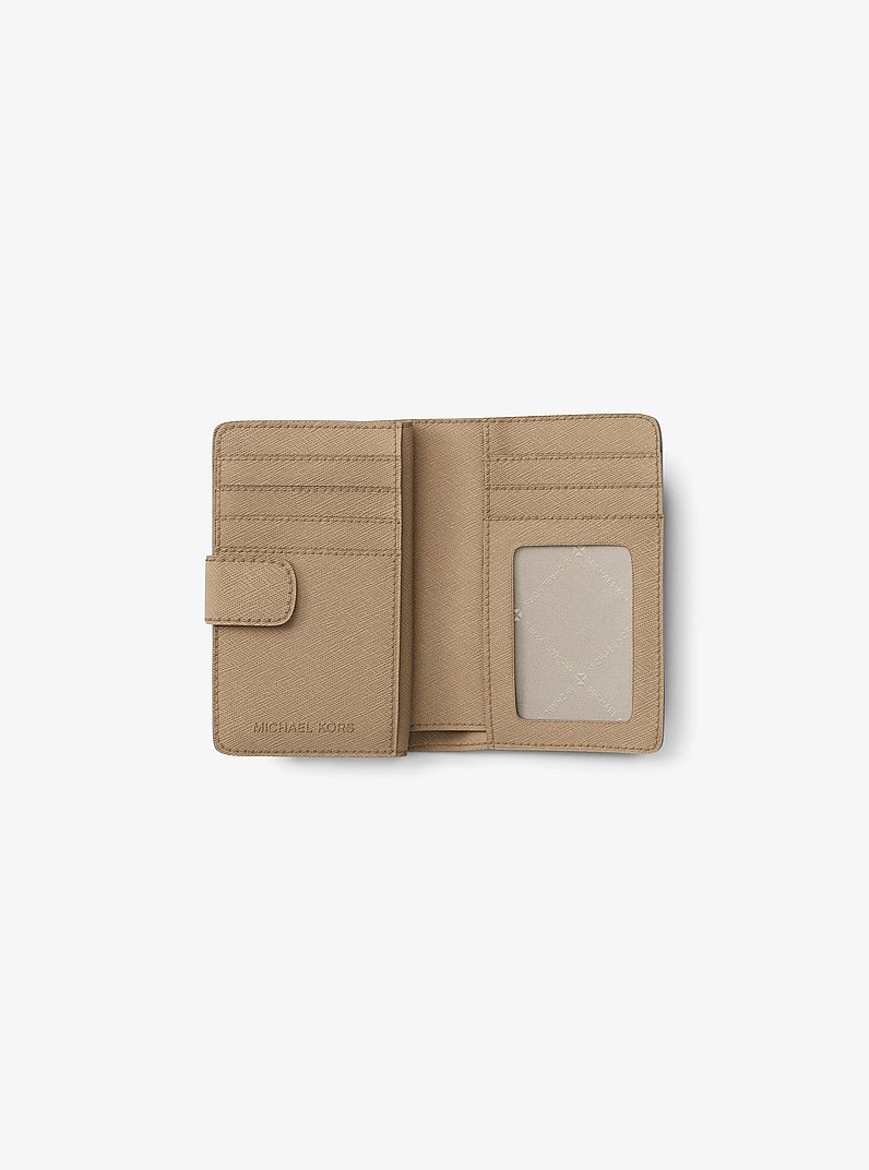 Medium Crossgrain Leather Wallet in CAMEL | Michael Kors