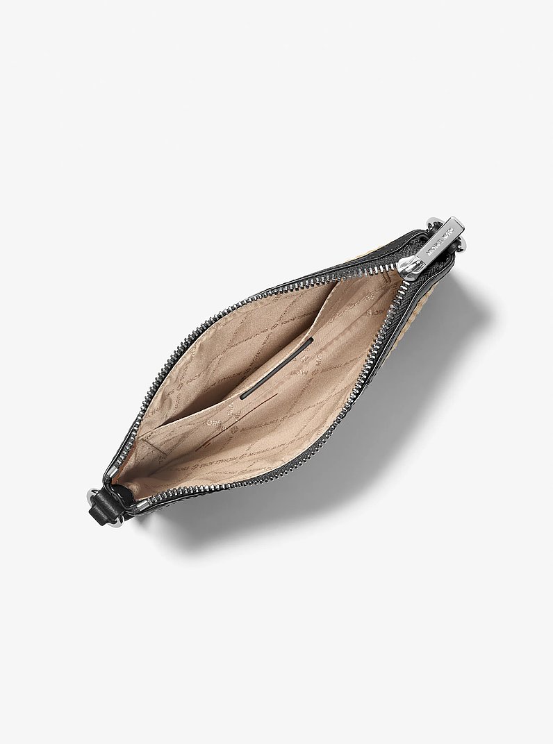 Jet Set Travel Small Woven Wristlet in BLACK | Michael Kors