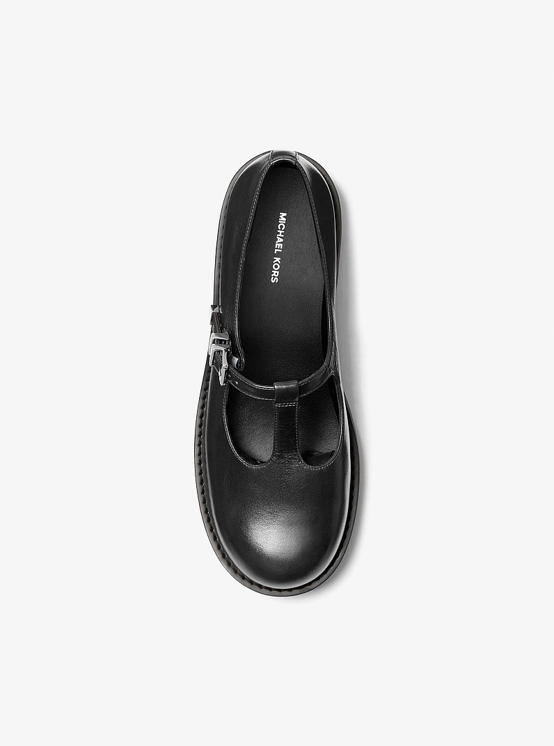 Darrington Leather Mary Jane Loafer in BLACK | Michael Kors