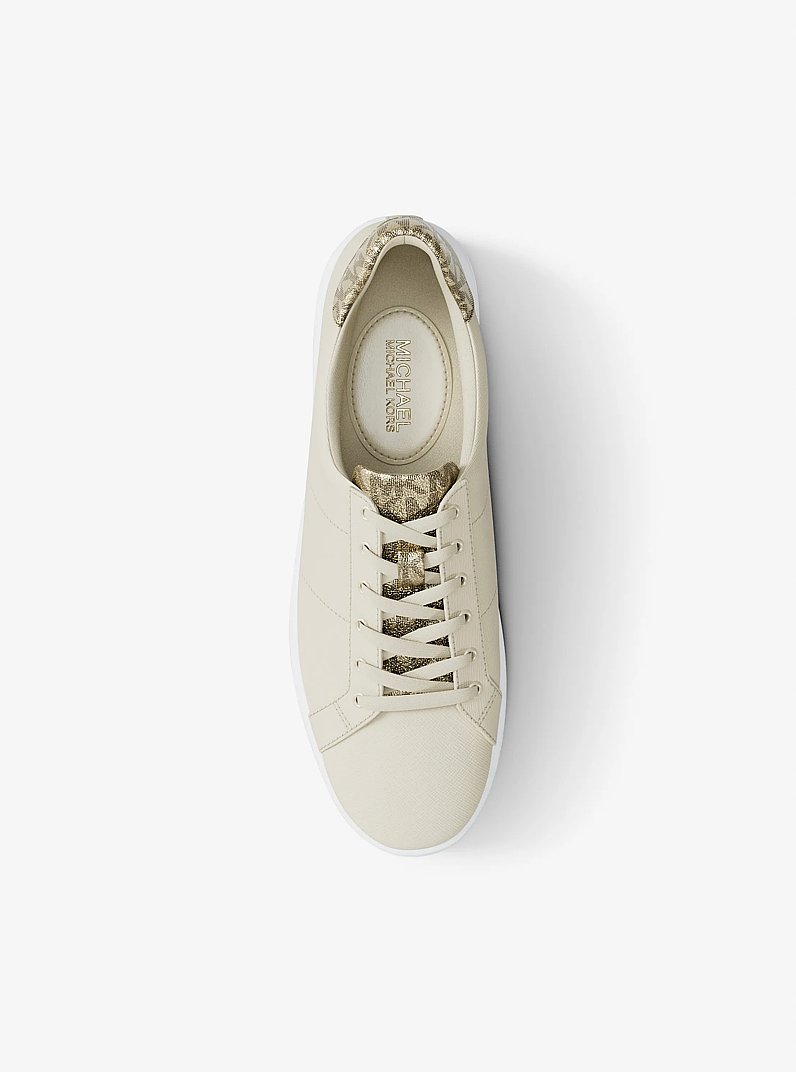 Sneaker Poppy mit Logomuster in Metallic-Optik in BLASSGOLDTON | Michael Kors