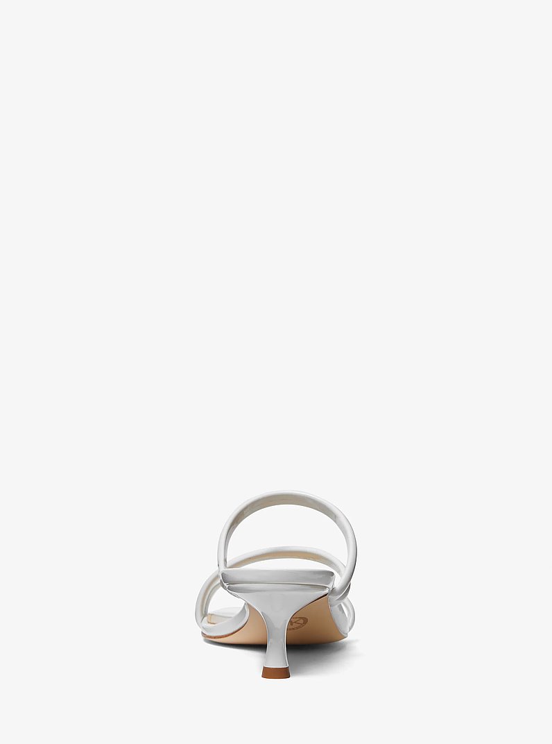 Celia Patent Kitten Sandal in OPTIC WHITE | Michael Kors
