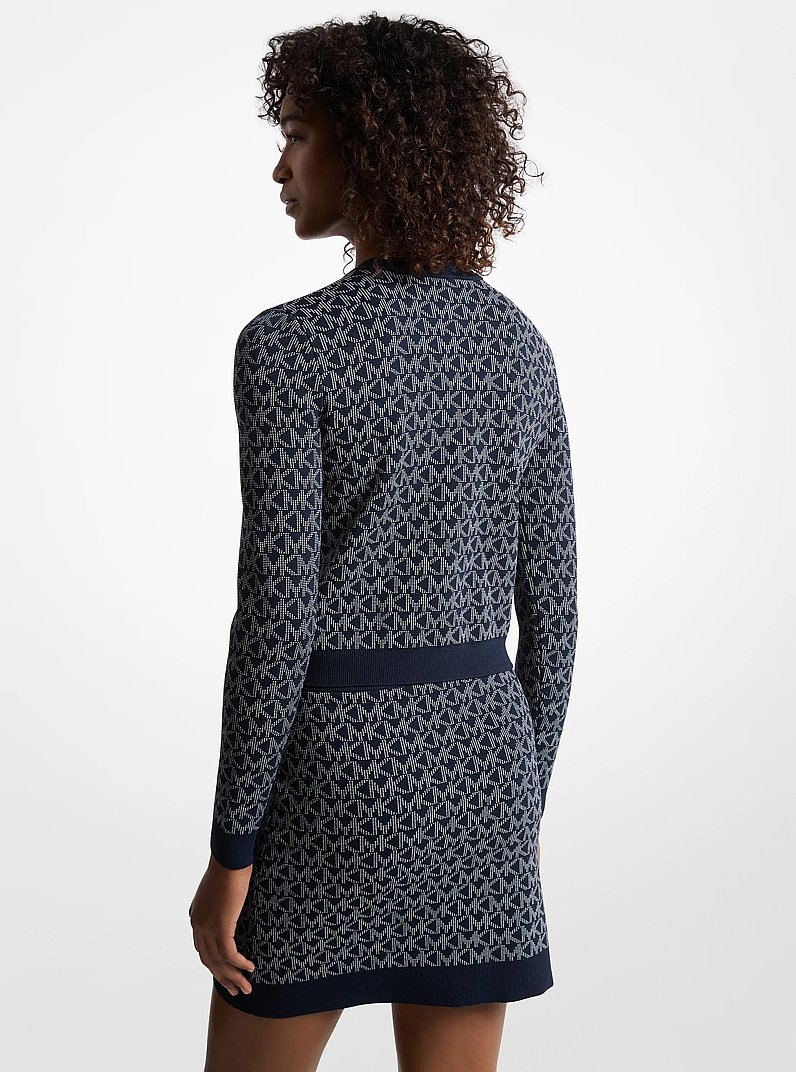 Chaqueta recortada en jacquard con logotipo in MIDNIGHTBLUE | Michael Kors