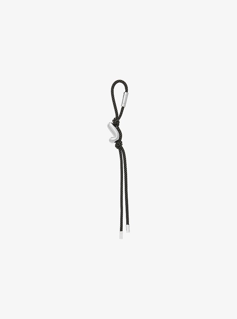 Initial Silver-Tone and Speckled Cord Bag Charm in SH RHODIUM | Michael Kors