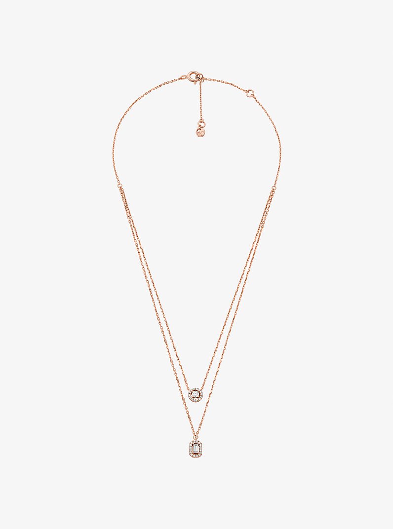 Collier superpos&eacute; double tour &agrave; placage en m&eacute;tal pr&eacute;cieux in OR ROSE | Michael Kors