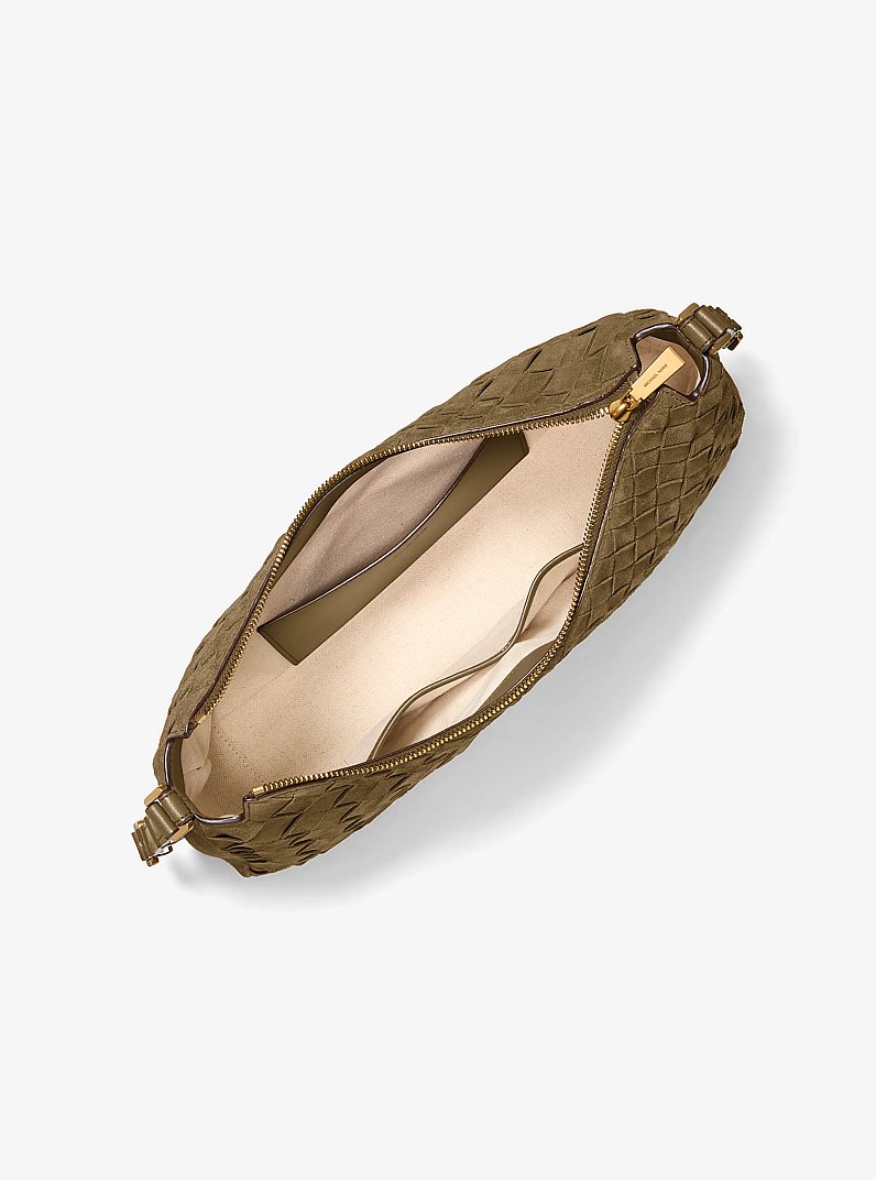 Bolso de hombro Nolita mediano de gamuza tejido a mano in LODEN | Michael Kors