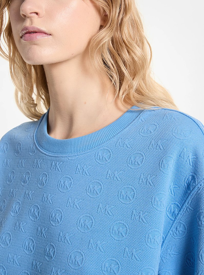 Su&eacute;ter de punto de jacquard con logotipo y manga corta in SOUTHPACIFIC | Michael Kors