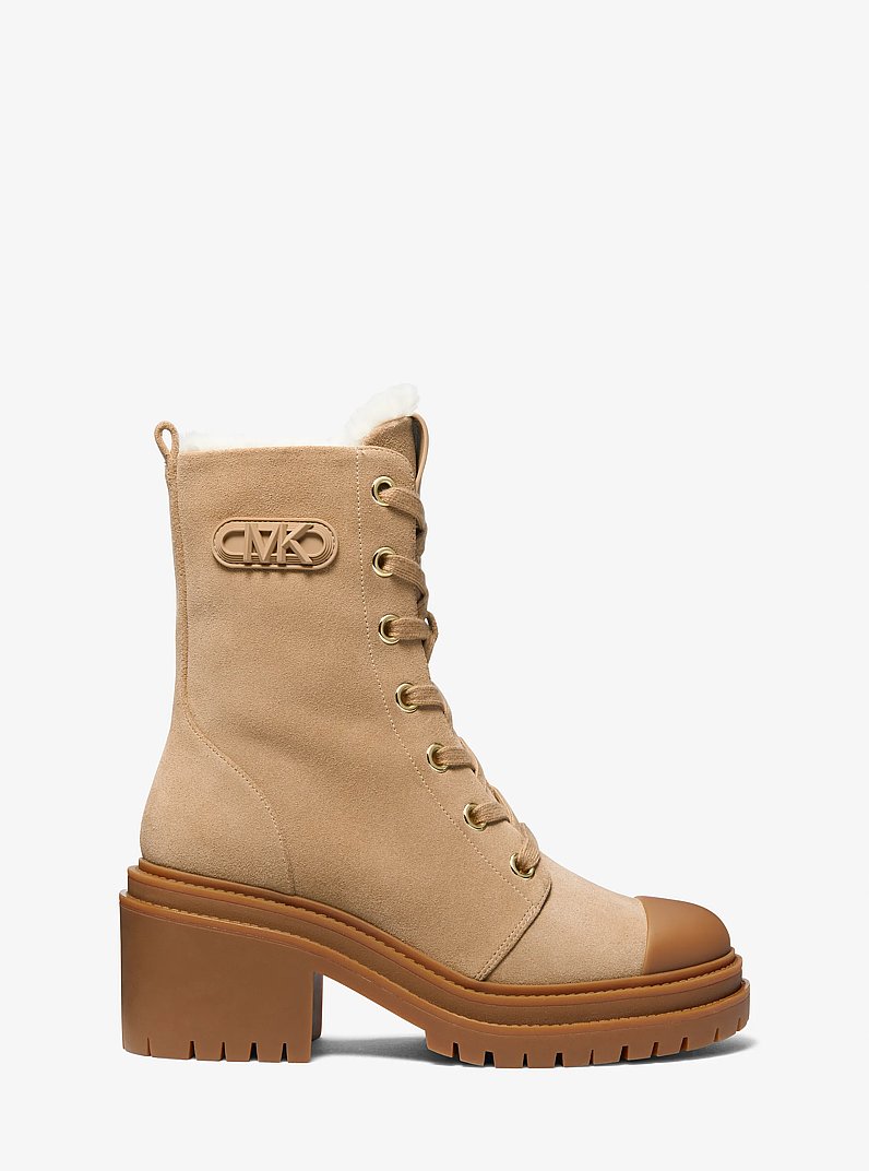 Hanley Suede Combat Boot in CAMEL | Michael Kors