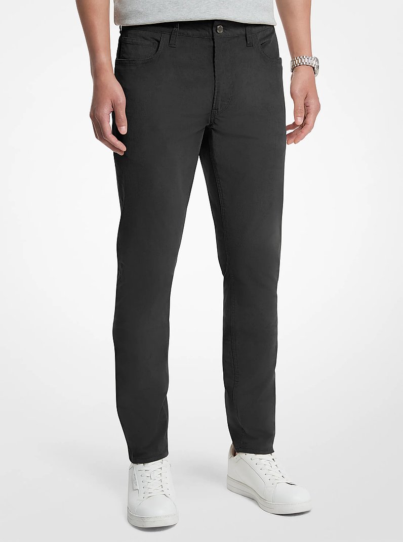 Parker Stretch Cotton Blend Pants in BLACK | Michael Kors