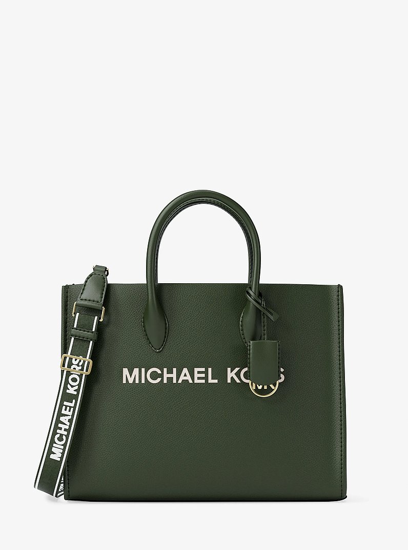 Mirella Medium Pebbled Leather Tote Bag in MOSS | Michael Kors