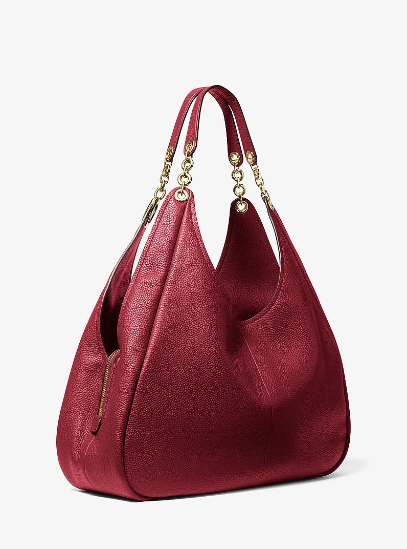 Bolso de hombro Ellie grande de piel granulada in ROJO INTENSO | Michael Kors