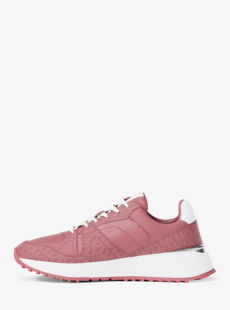 Jaime Mixed-Media Trainer in ROSEWOOD | Michael Kors