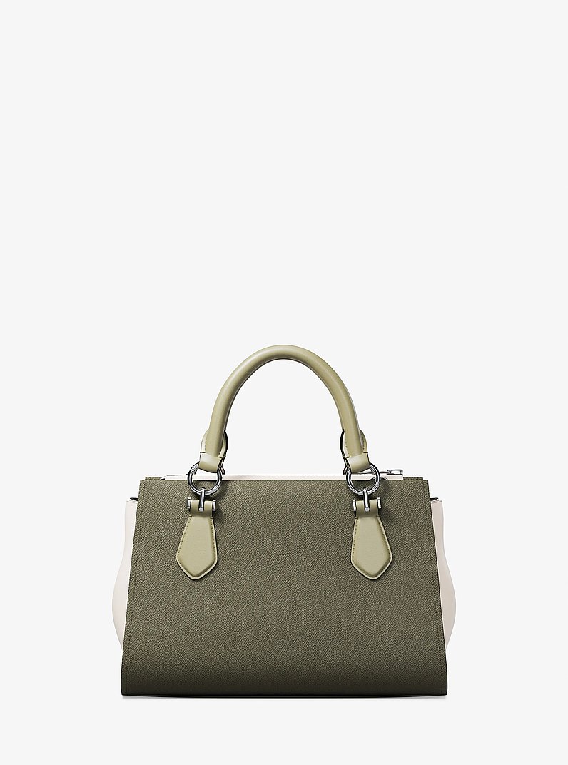 Marilyn Small Color-Block Saffiano Leather Messenger Bag in OLIVE COMBO | Michael Kors