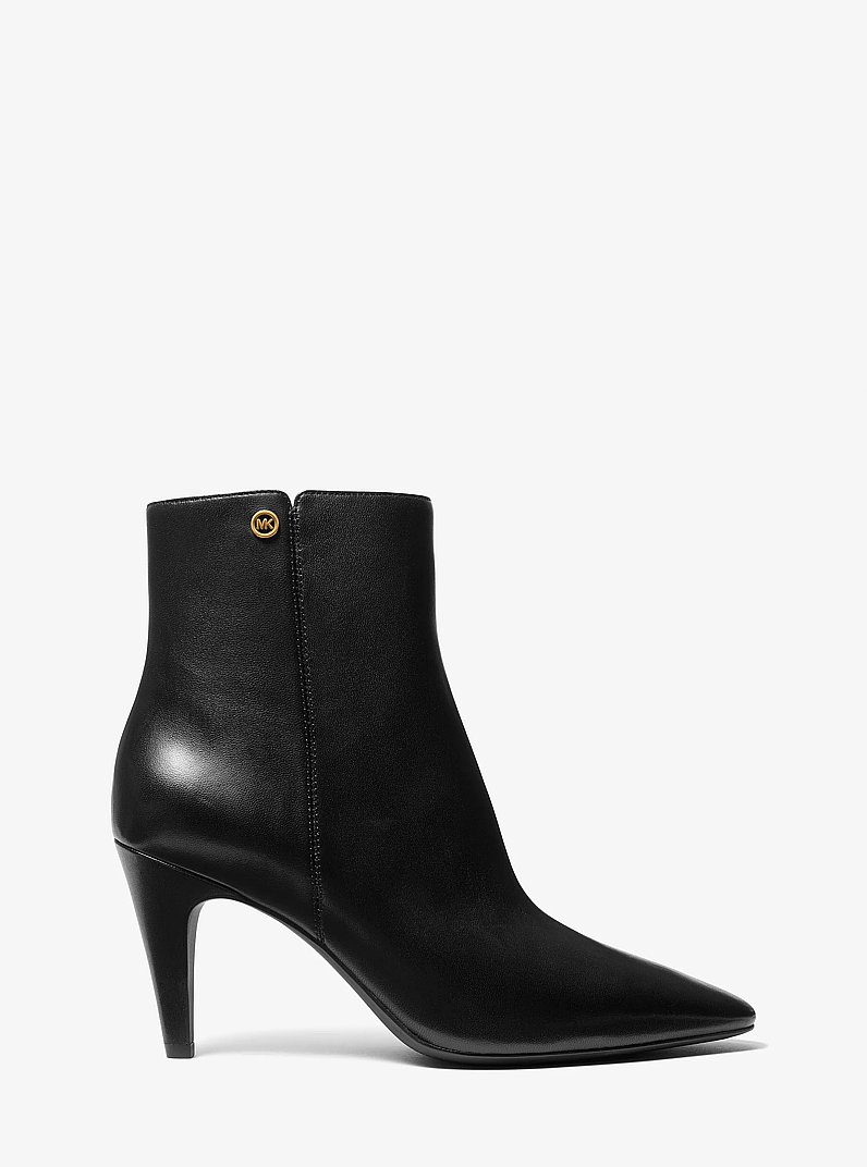 Daniela Leather Ankle Boot in BLACK | Michael Kors
