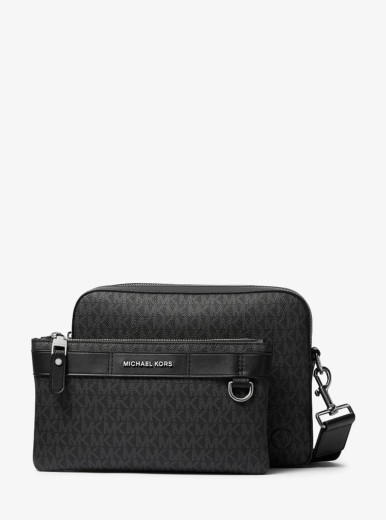 Borsa a tracolla 2 in 1 Hudson con logo in NERO | Michael Kors