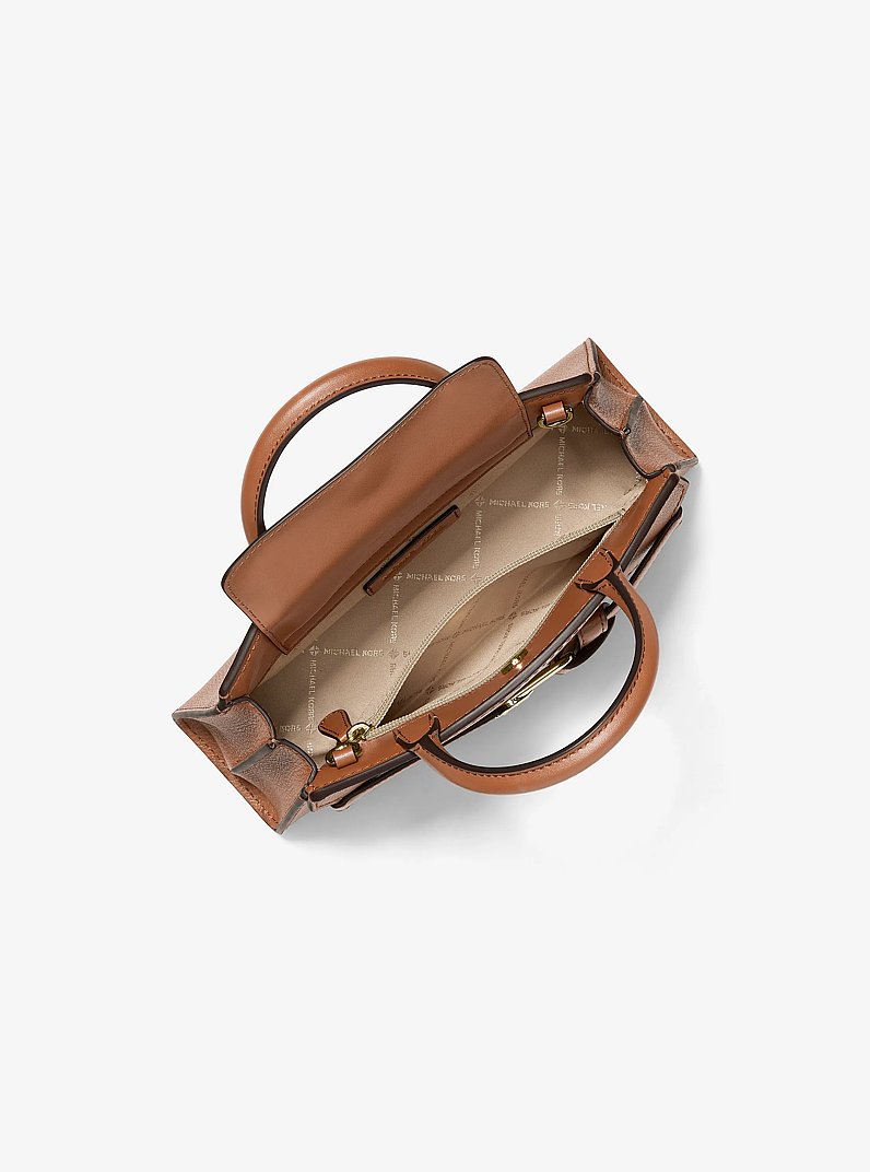 Greta Small Leather Convertible Crossbody Bag in LUGGAGE | Michael Kors