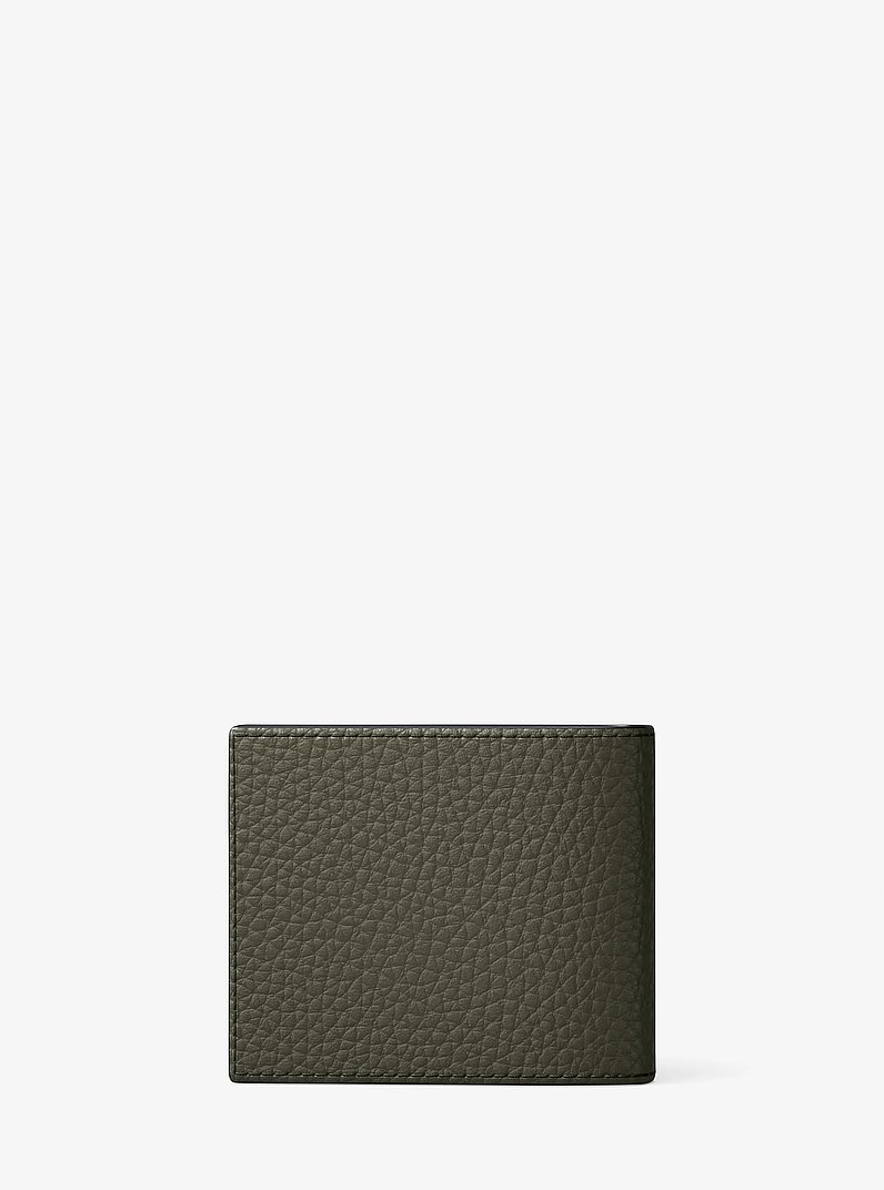 Hudson Pebbled Leather Billfold Wallet in IVY | Michael Kors