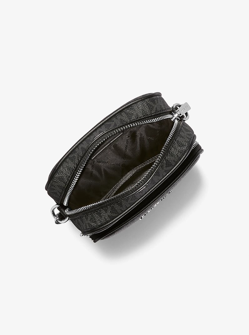 Jet Set Travel Medium Logo Crossbody Bag in BLACK | Michael Kors