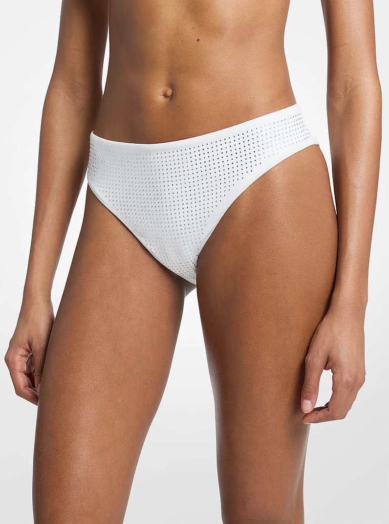 Slip bikini con strass in BIANCO | Michael Kors