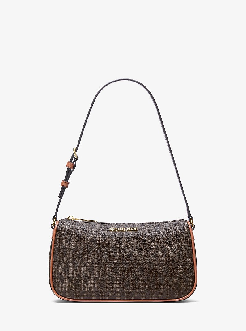Pochette Jet Set media con logo in MARRONE/CUOIO | Michael Kors