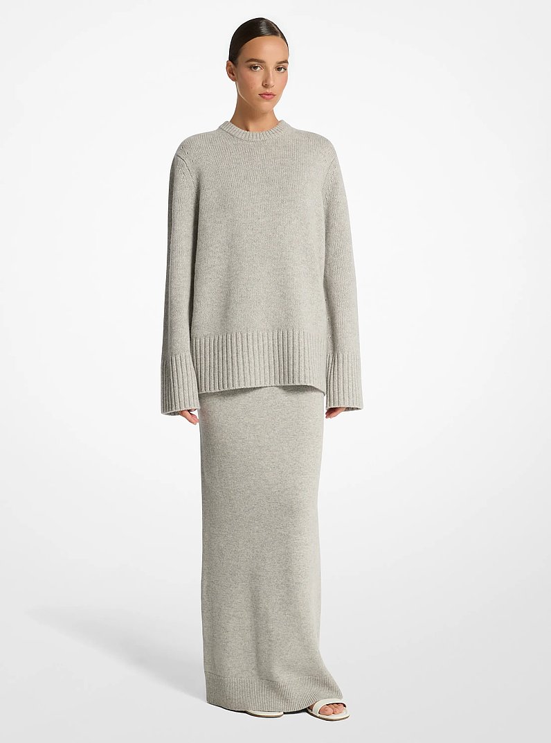 Oversize-Pullover aus Kaschmir in PERLGRAU | Michael Kors