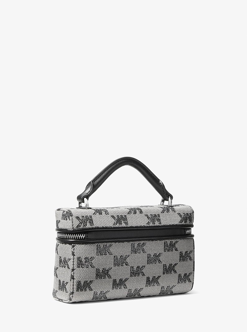 Borsa a tracolla Jana convertibile extra-small con logo jacquard in NERO | Michael Kors