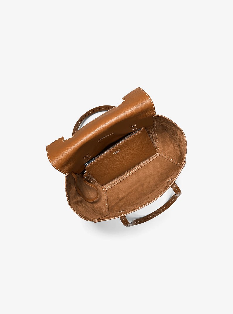 Sophia Hand-Stitched Pebbled Leather Satchel in CINNAMON | Michael Kors