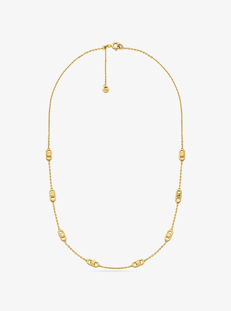 Petit collier &agrave; maillons Astor, en argent sterling plaqu&eacute; en m&eacute;tal pr&eacute;cieux in OR | Michael Kors