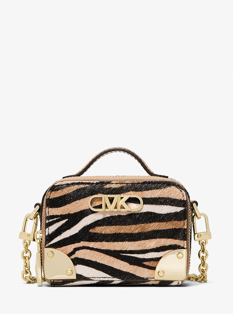 Estelle Micro Tiger Print Calf Hair Crossbody Bag