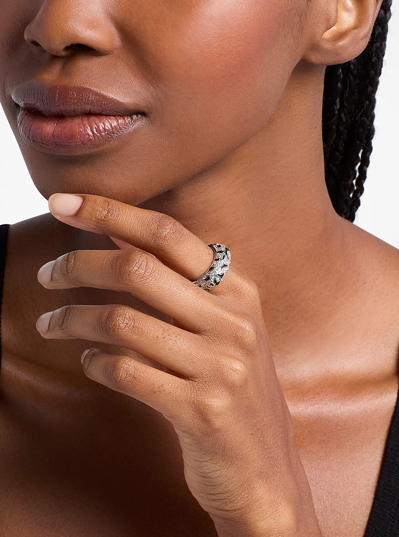 Bague l&eacute;opard &agrave; pav&eacute; in ARGENT | Michael Kors