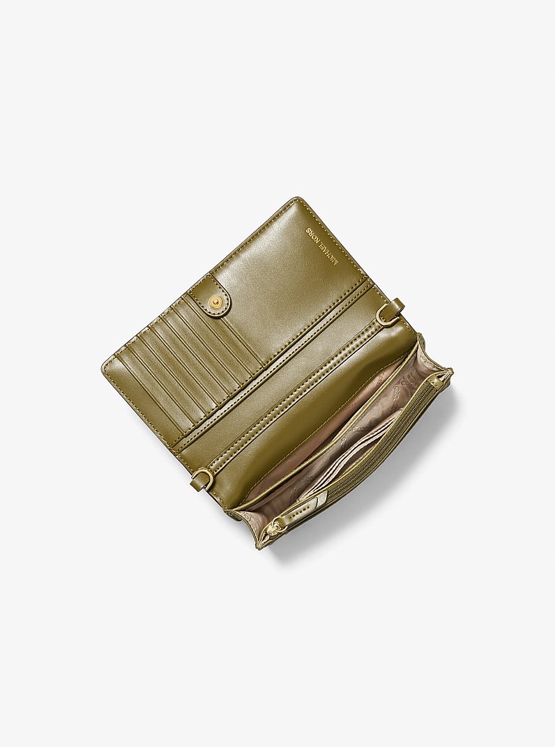 Petit sac &agrave; bandouli&egrave;re Jet Set en gabardine de nylon pour t&eacute;l&eacute;phone intelligent in VERT SAFARI | Michael Kors