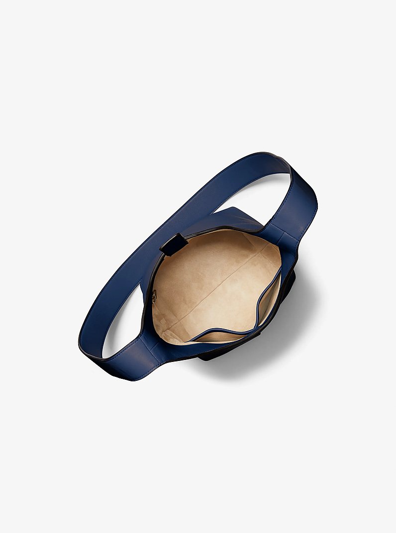 Dede Mini Leather Hobo Bag in NAVY | Michael Kors